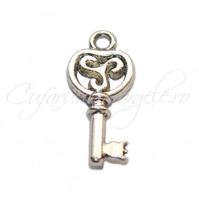 Charm argintiu cheie 20x10mm