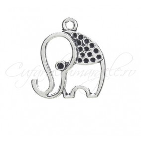 Charm argintiu elefant 24x20mm