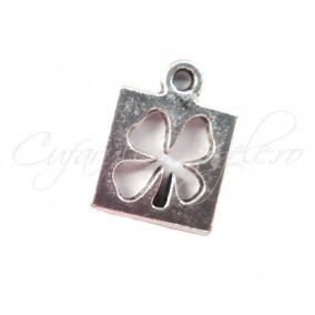 Charm argintiu trifoi 13x10 mm