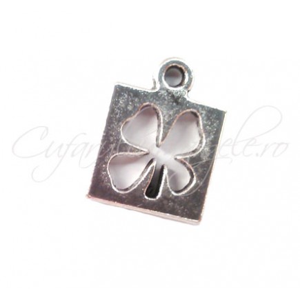 Charm argintiu trifoi 13x10 mm