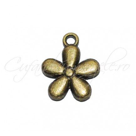 Charm bronz floare 13x12 mm