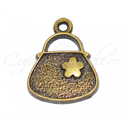 Charm bronz poseta 18x15 mm