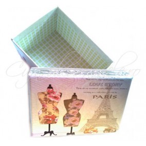 Cutie cadou fara burete turn Eiffel manechine 11x8x6cm