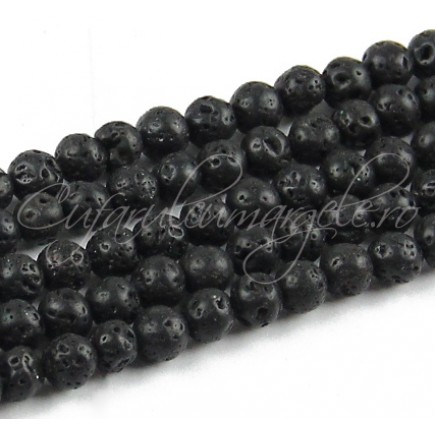 Lava neagra sferic 6mm sirag