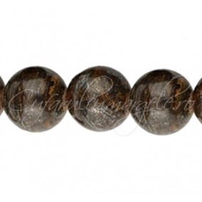 Margele bronzit sferic lucios 14 mm
