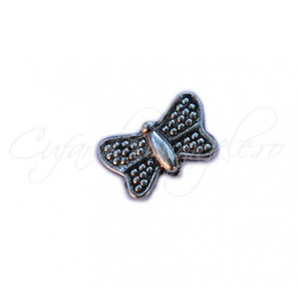 Margele metalice argintii fluture 10x5mm