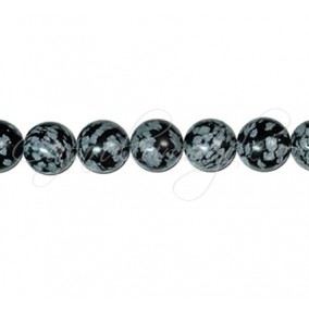 Obsidian snowflake sferic nefatetat 10 mm
