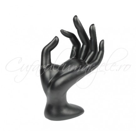 Suport inele mana rasina negru 10x16 cm