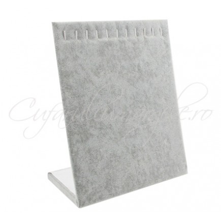 Suport vertical catifea gri 25x20cm expunere 12 coliere