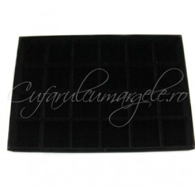 Tava velur negru 24 compartimente 35x24x3cm