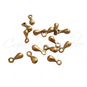 Terminatie lant picaturi metalice bronz 7x4mm 50 bucati